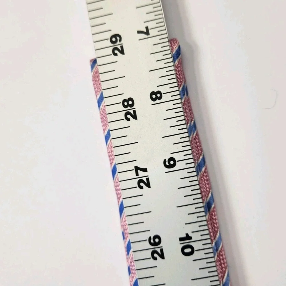 Tasso Elba 100% Silk Striped Repp Tie Hand‎ Made Pink Blue Stripes Mens Necktie